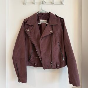 AMERICAN RAG Vintage Faux Suede Biker Jacket Purple L